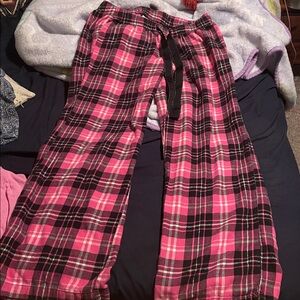 Old Navy Pink and Black Plaid Pants